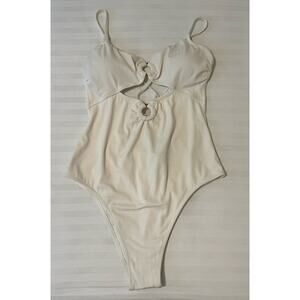 Shade & Shore Cream Ribbed One Piece Swimsuit - NWOT - Size XL